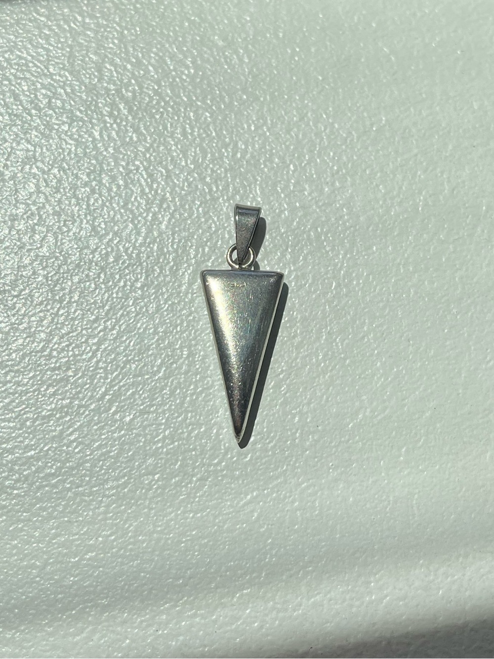 Turquoise Triangle Pendant Silver Frame - Picture 2 of 3
